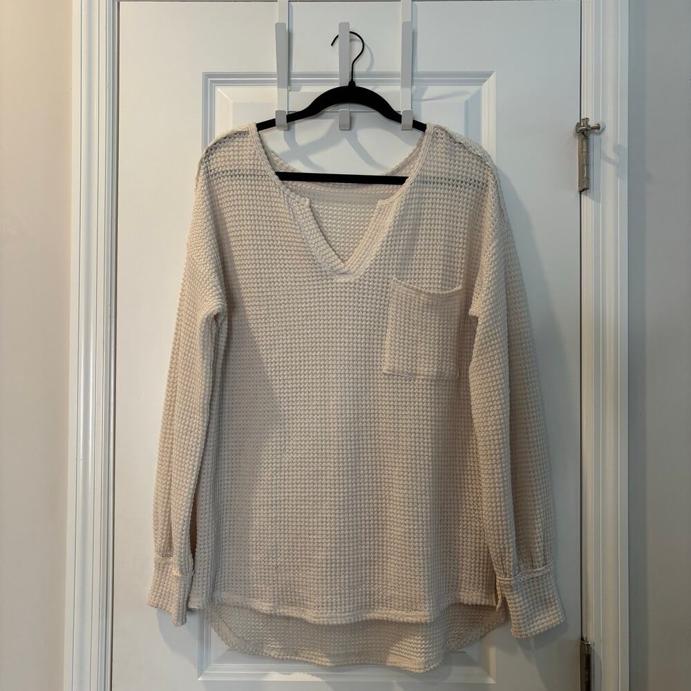 Women's Waffle Knit Size Large Top
